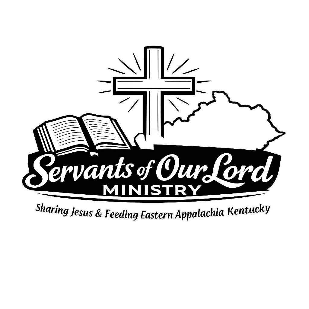 Here is our ministry logo, beautifully representing our commitment to serving Christ and His children in Eastern Appalachia, Kentucky. We are dedicated to sharing Jesus and nourishing our community, body and soul.