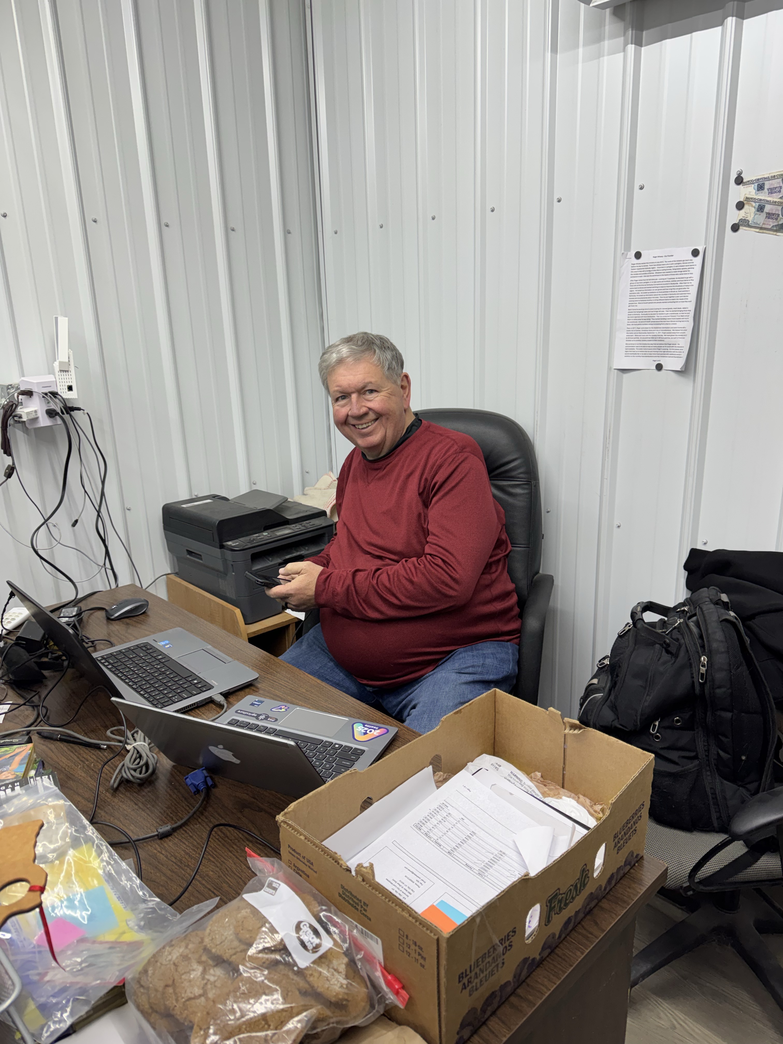It's wonderful to see a smiling face dedicated to the ministry, diligently working at the computer to support our mission. Every task, big or small, helps us nourish our community.